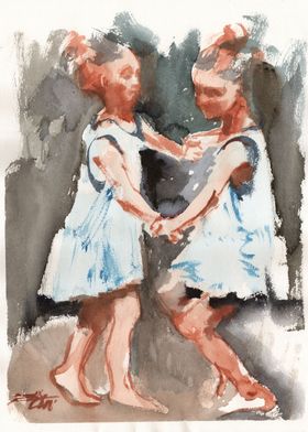 Deux fillettes dansent 639