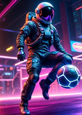 Neon astronaut football