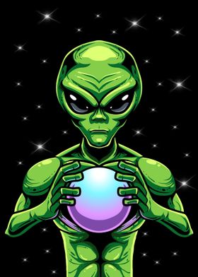 alien holding ball