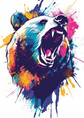 Roaring Color Burst Bear