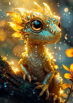 Golden Yellow baby dragon