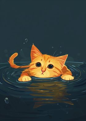 Cat swimming