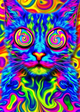 Psychedelic Feline Visions