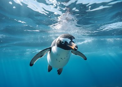 Penguin swimming