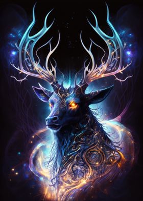 Cosmic Stag Portrait