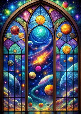 Neon Space Stained Glass