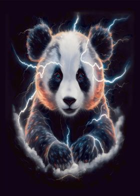 Panda with lightning