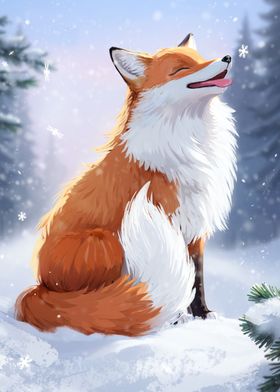 Happy Red Fox