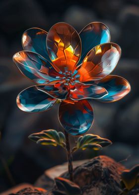 Radiant Bloom in Glass