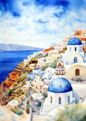 Santorini City in Greece 