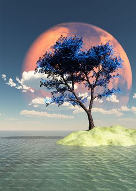 Lone Tree Against Martian 