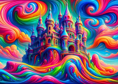 Surreal Rainbow Castle