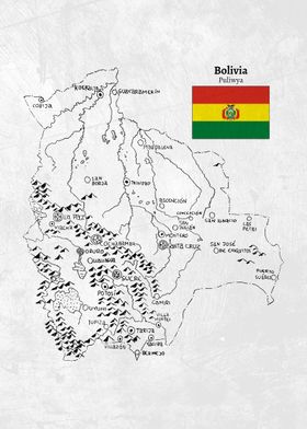 Handdrawn Bolivia Map