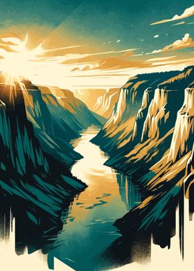 Magical River Canyon Sun