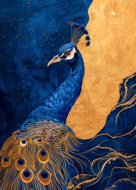 Gold and Blue Peacock