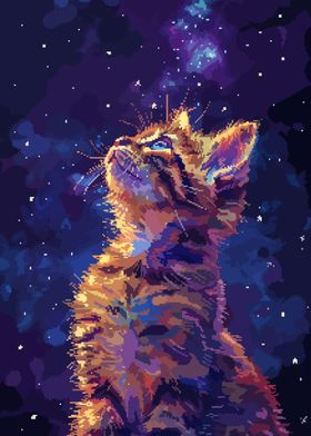 Inspiring Kitten Pixel Art