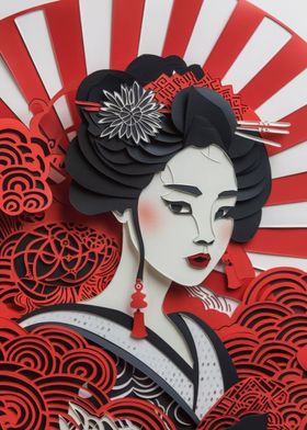 Geisha Flat Paper Craft