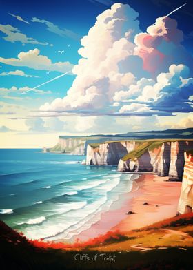 Cliffs of Tretat Painting