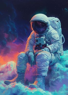 Astronaut Rainbow Cosmos