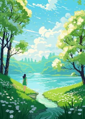 Spring Lake Pixel Art