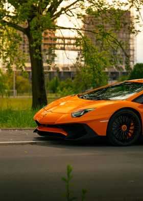 Orange Car Front Shot