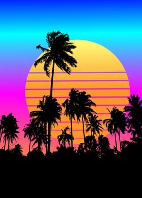 Palm trees synthwave