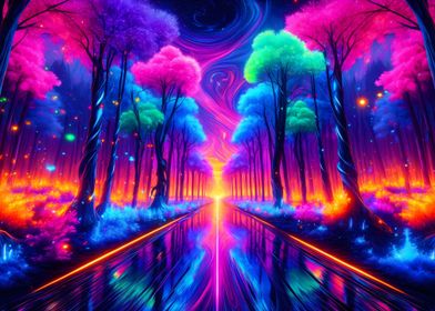 Neon Twilight Woods