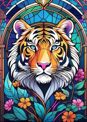 Tiger Stained Glass