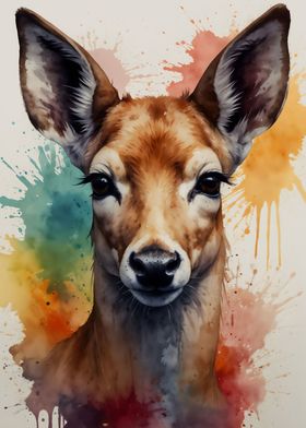 Doe in water color