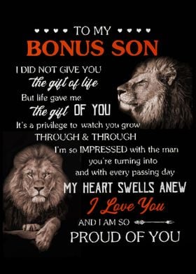 To my bonus son