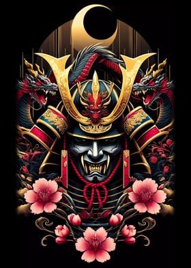 Traditional Samurai Mural