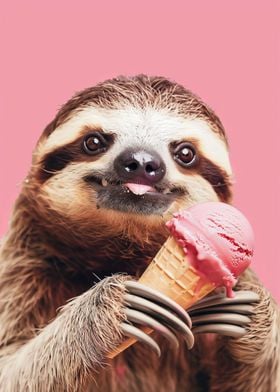 Sloth Eating Ice Cream