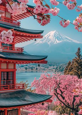 japanese sakura temple