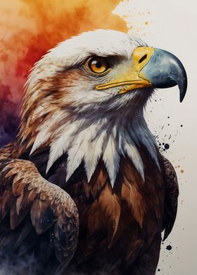 Eagle in water color