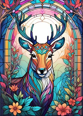 Deer Stained Glass