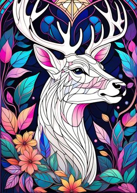 Deer Stained Glass