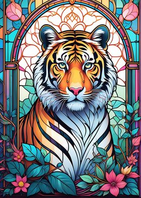 Tiger Stained Glass