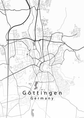 Goettingen City Map white