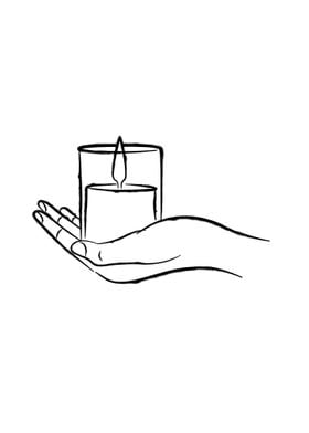 Hand holding Candle