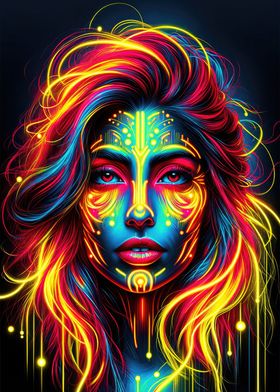 Neon Cyber Beauty Art