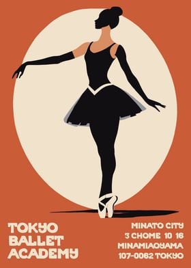 Retro Tokyo Ballerina Art
