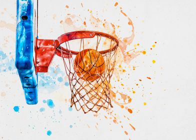 watercolor basketball