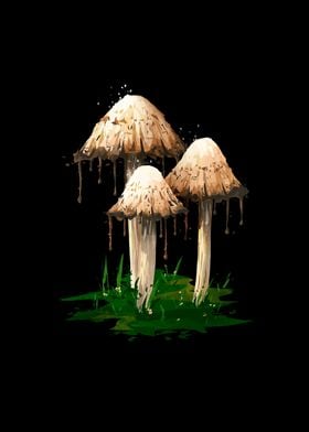 Mushroom Inky Cap Black