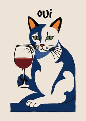 OUI French Wine Poster
