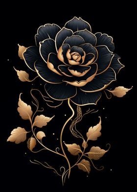 Flowers black gold