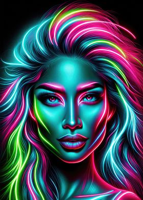 Vibrant Neon Beauty Art