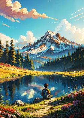 Tranquil Mountain Lake