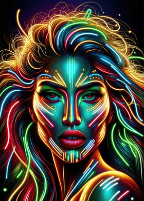 Neon Futuristic Beauty Art