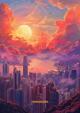 Great Sunset in Hong kong