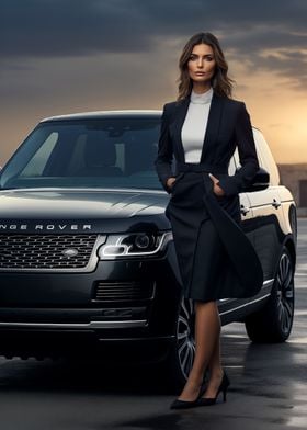 Woman and Range Rover car